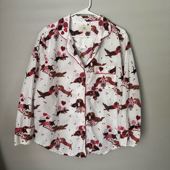 Printfresh Pajama Top Dachshund Print – Size Small, 100% Organic Cotton - Picture 1 of 6
